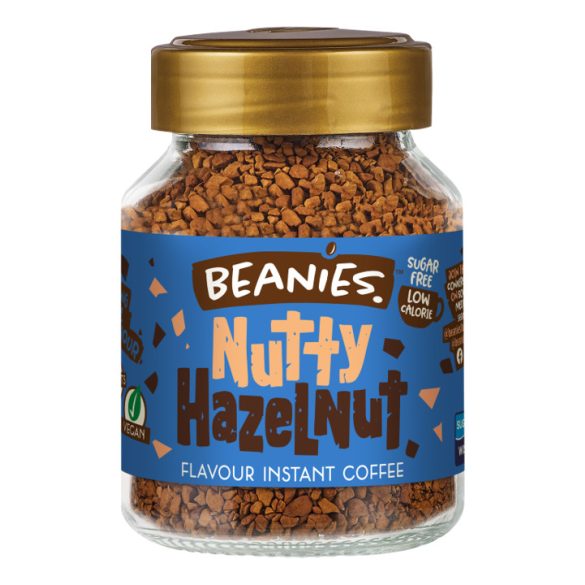 Beanies Nutty Hazelnut Mogyorós ízesítésû azonnal oldódó kávé 50g