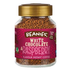 Beanies White Chocolate&Raspberry Fehércsokoládé-málna ízesítésû azonnal oldódó kávé 50g
